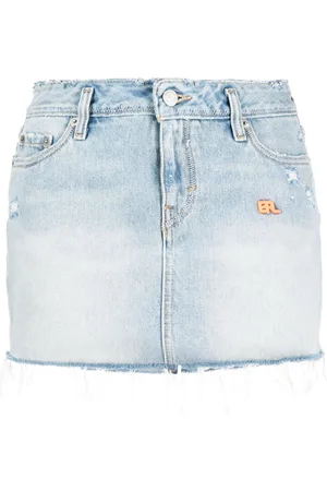 ERL Logo-embroidered denim miniskirt