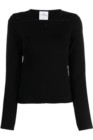 Courrèges Logo-embroidered square-neck sweatshirt