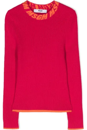 Msgm Intarsia-knit ribbed jumper