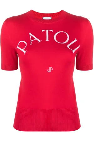 Patou Intarsia knit-logo knitted top