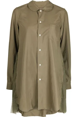 Comme des Garçons Tulle-panel asymmetric shirt
