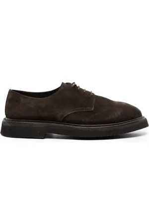 Premiata Logo-stamp suede derby shoes