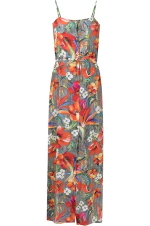AMIR SLAMA Floral-pattern silk maxi dress