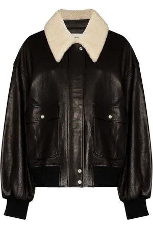 Khaite Shearling-trim collar jacket