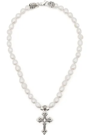 EMANUELE BICOCCHI Cross-pendant pearl necklace