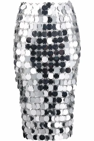 Paco rabanne Mirror-effect sequin midi skirt