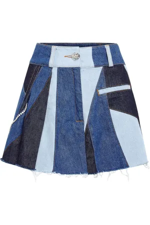 Philipp Plein Patchwork denim mini skirt