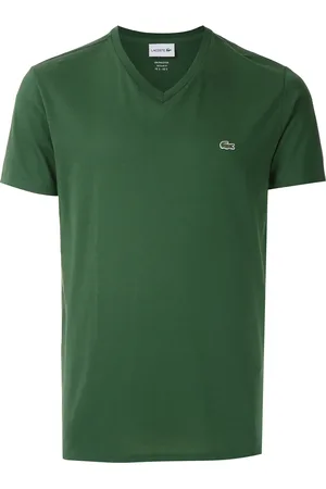 Lacoste Logo-embroidered cotton V-neck T-shirt