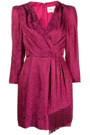 SALONI Abstract-pattern silk minidress