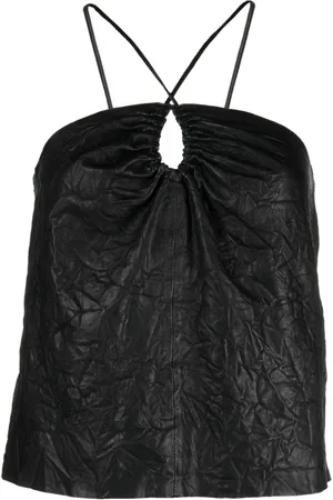 Zadig & Voltaire Cidonie crinkled leather top