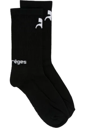 Courrèges Intarsia-knit logo ankle socks