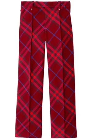 Burberry Checked straight-leg wool trousers