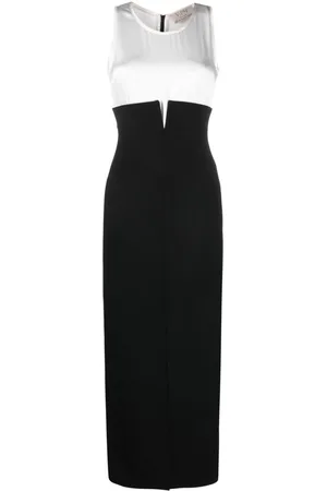 V:PM ATELIER Aria two-tone crepe maxi dress