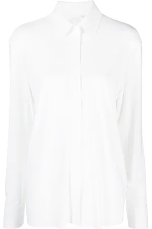 Norma Kamali Pointed-collar slit-sleeves shirt