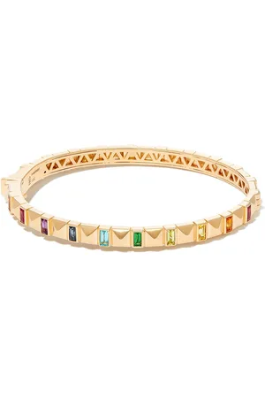 HARWELL GODFREY 18kt yellow Pyramid Stud sapphire bangle bracelet