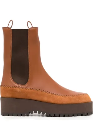 ULLA JOHNSON Jodie whipstitch-trim leather chelsea boots