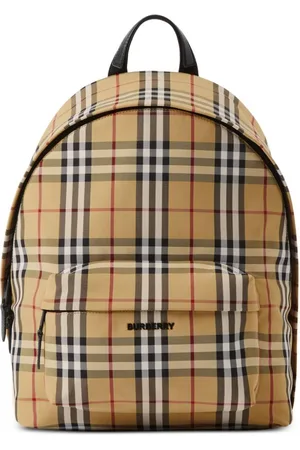 Burberry Logo-plaque check-print backpack