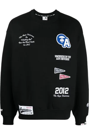 A Bathing Ape Logo-embroidered patch sweatshirt