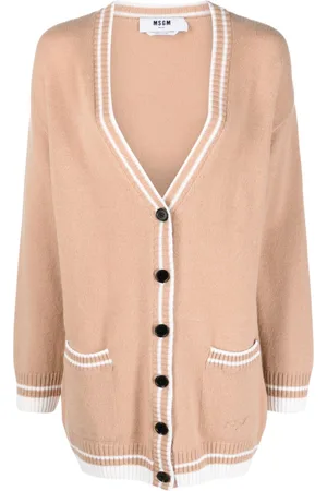 Msgm Contrasting-trim knit cardigan
