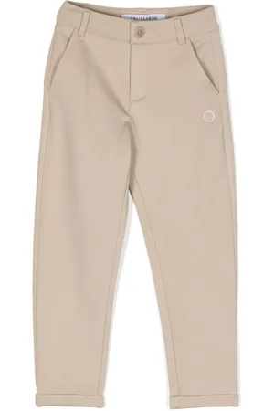 Trussardi Logo-embroidered straight-leg trousers