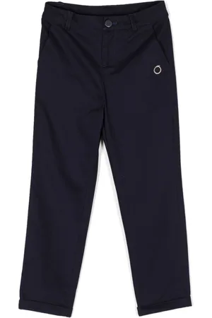 Trussardi Logo-embroidered cotton trousers