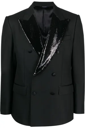 Dolce & Gabbana Sequin-lapel double-breasted blazer