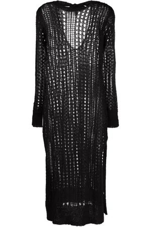 Ganni Open-knit mohair-blend dress