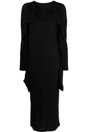 YOHJI YAMAMOTO Twist-detail wool midi dress