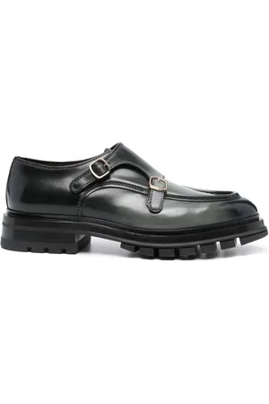 santoni Double-buckle leather loafers