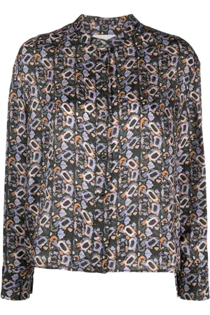 Isabel Marant Leidy geometric-print long-sleeve shirt