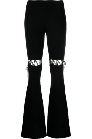 Nensi Dojaka Lace-up ribbed trousers