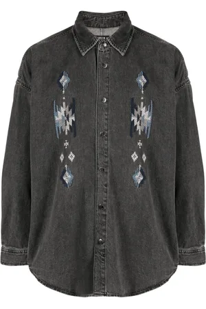 FIVE CM Embroidered denim shirt
