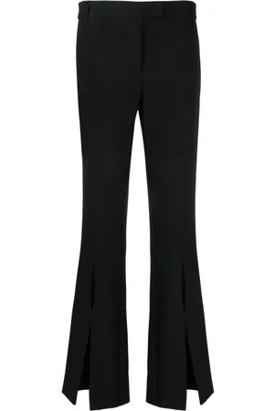 VERSACE Logo-lettering flared trousers