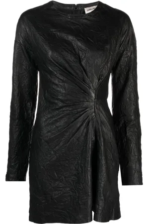 Zadig & Voltaire Rixina gathered leather minidress