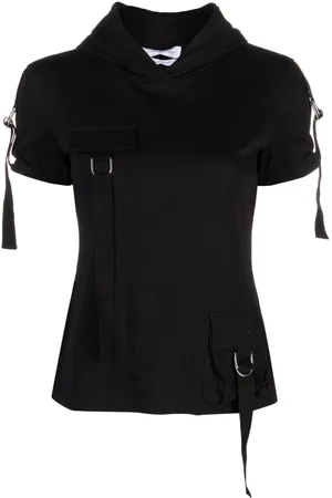 BLUMARINE Cargo-pocket hooded cotton T-shirt