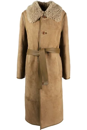 LEMAIRE Belted shearling coat