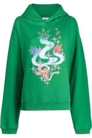 ERL Leaf-print cotton hoodie