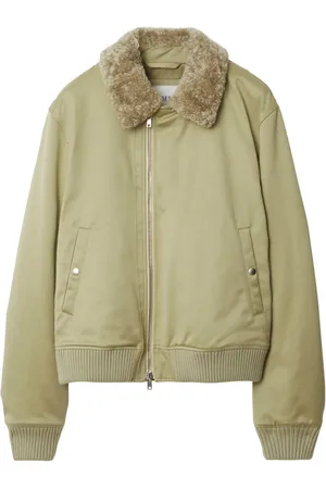 Burberry Shearling-collar bomber jacket