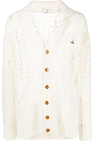 Vivienne Westwood Logo-embroidered open-knit cardigan