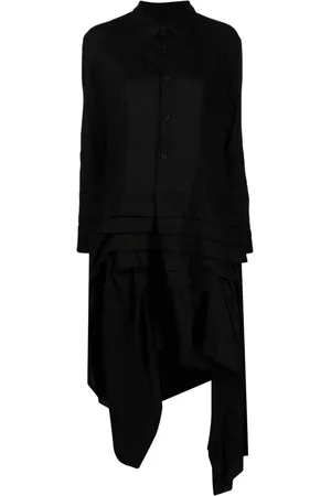 YOHJI YAMAMOTO Asymmetric ruffled midi shirtdress