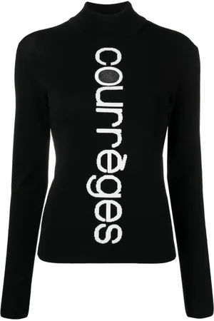 Courrèges Logo-intarsia cut-out jumper