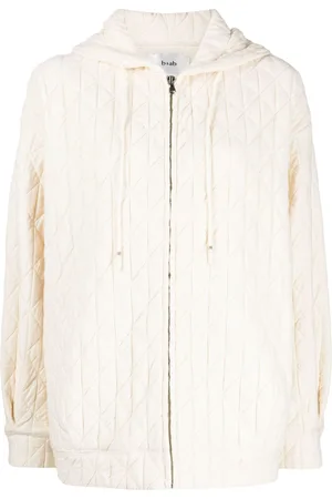 B+AB Hooded quilted zip-up jacket