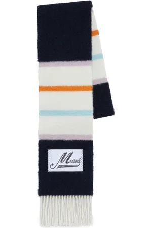 Marni Logo-patch striped scarf