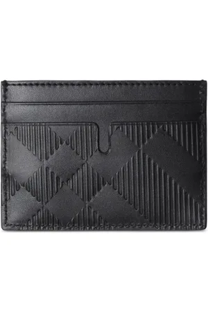 Burberry Check-pattern leather cardholder