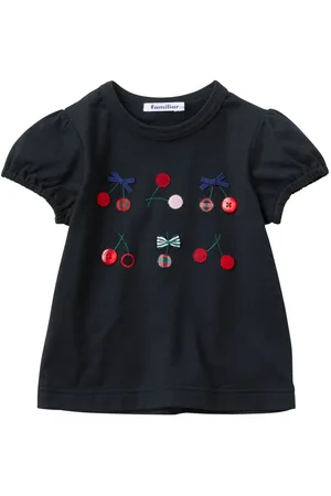 Familiar Cherry-appliqué cotton T-shirt