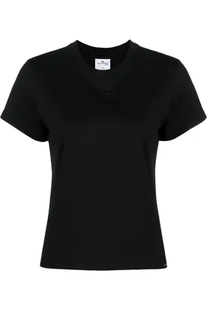 Courrèges Logo-embroidered cotton T-shirt
