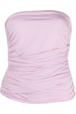 MAGDA BUTRYM Ruched strapless stretch-jersey top