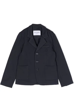 Trussardi Logo-embroidered single-breasted blazer