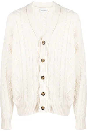Drôle de Monsieur Cable-knit merino cardigan