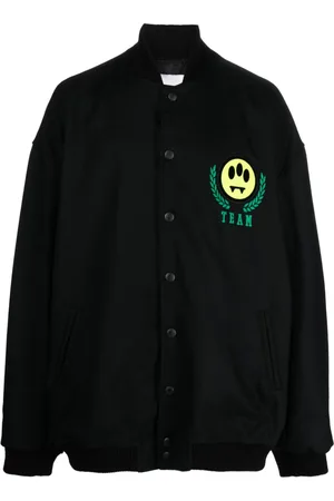 BARROW Logo-embroidery zip-up bomber jacket